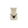 String noir en dentelle avec bijou et chaîne dorée 